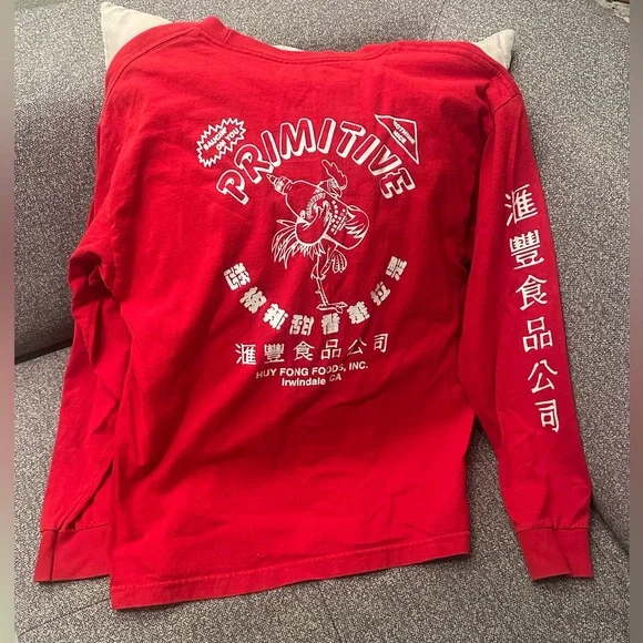 Primitive Skateboarding x Huy Fong Foods, Inc Sriracha Red Long Sleeve Sz XL - Picture 1 of 5